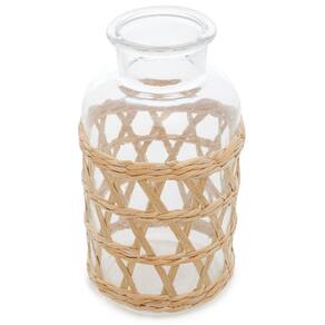 Vaso de Vidro e Fibra Natural 10cm x 19,5cm - Wolff