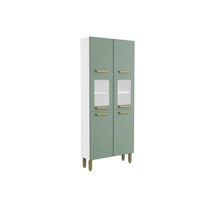 Paneleiro de Cozinha Bella c/ 6 Portas (2 c/ Vidro) 80cm Verde - Bertolini