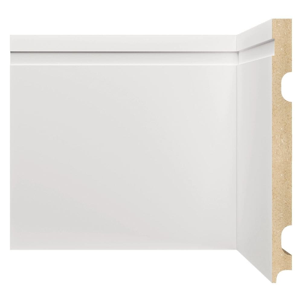 Rodapé de MDF Frisado de 20cm x 2,40m Rende 2,4 Metros Moldufama 2002 Branco