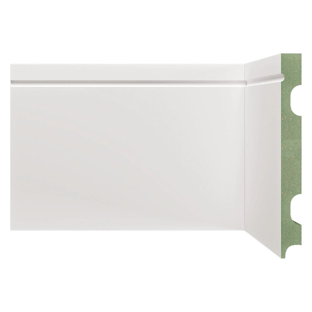 Rodapé de MDF Frisado de 15cm x 2,40 Rende 2,4 Metros Moldufama 1503 Branco
