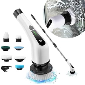Kit Limpeza Casa Elétrico Portátil USB 7 Escovas Giratórias