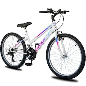 Bicicleta Aro 24 Infantil Feminina 18 Vel Marchas Dropp Sport Freio V-brake - Branco+azul - único Branco+azul