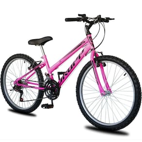 Bicicleta Aro 24 Infantil Feminina 18 Vel Marchas Dropp Sport Freio V-brake - Rosa+preto - único Rosa+preto