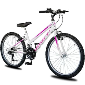 Bicicleta Aro 24 Infantil Feminina 18 Vel Marchas Dropp Sport Freio V-brake - Branco+rosa - único Branco+rosa