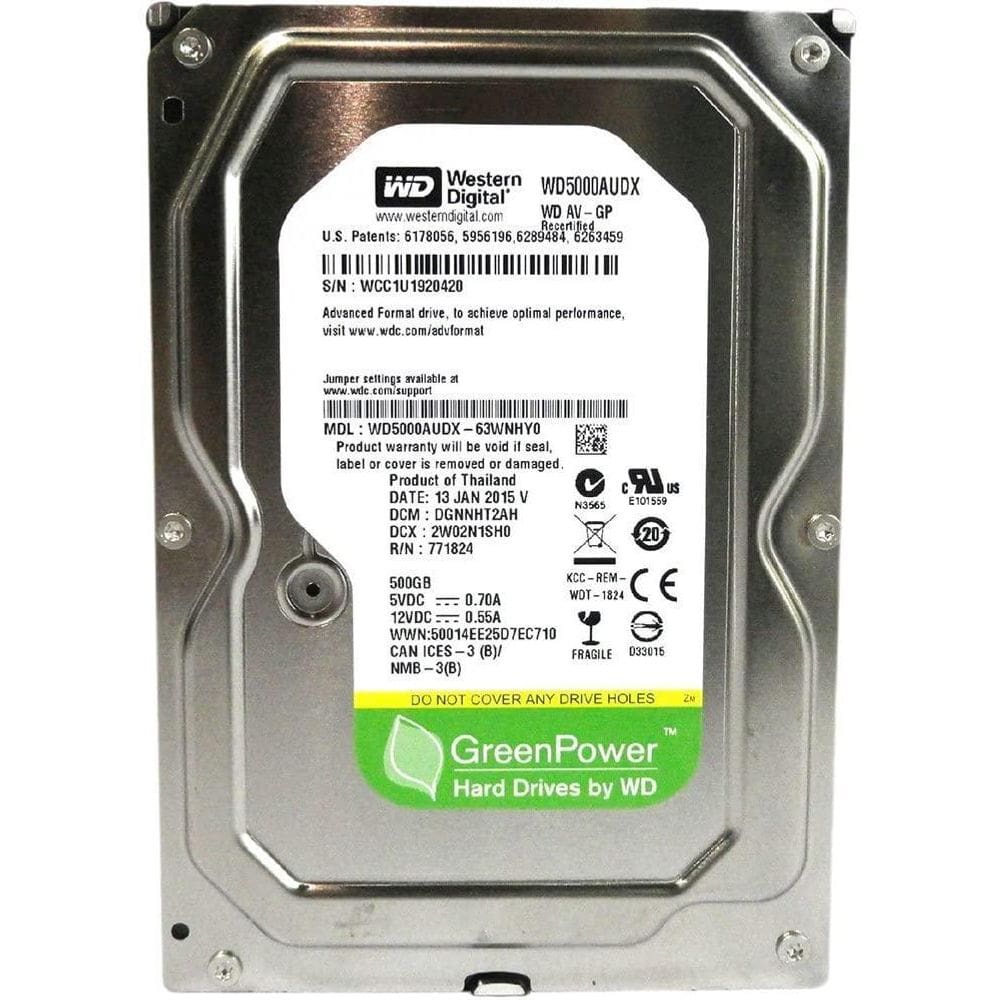 Hd Desktop Sata 2 3/Gbs 500-Gb Western Digital - Wd5000Audx