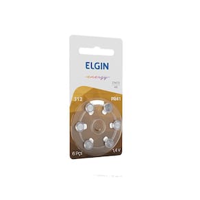 Pilhas Auditivas Elgin Pr41 312 Cartela Com 6 Unidades