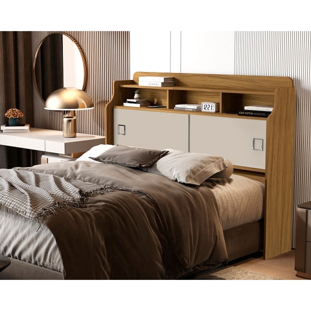 Cabeceira Jéssica Casal 1.4 Nature/Off White – VJ Móveis