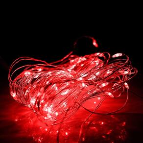 Pisca de LED Fio de Fada 20L 2 Metros A Bateria Natal Ano Novo Cores:Vermelho