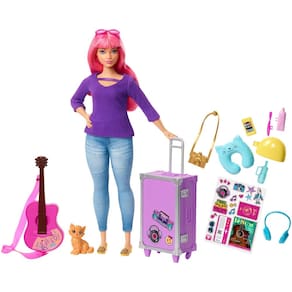 Boneca de brinquedo Barbie Dreamhouse Adventures com conjunto de viagem Daisy