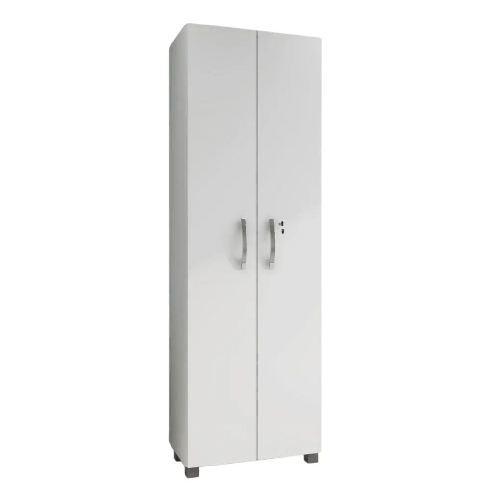 Armário Multiuso Londres - 187x60cm 2 Portas Branco com Chave