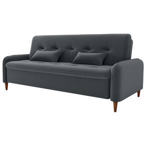 Sofa Cama 2 Lugares 206cm Donna Veludo E425 Cinza Milani Store