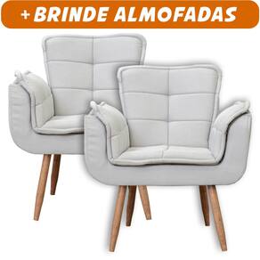 Kit 2x Poltronas Opala Para Sala Cadeira Elegante Com Apoio de Braço em Veludo - Sentô