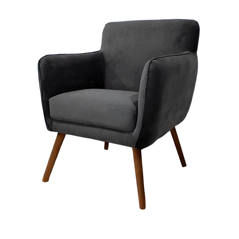 Poltrona Cadeira Para Sala Maverick Com Apoio de Braço em Tecido Veludo - Sentô