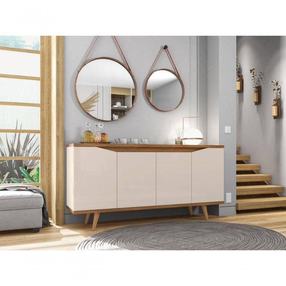 Buffet 4 Portas C/ Nichos Grace Off White/cedro