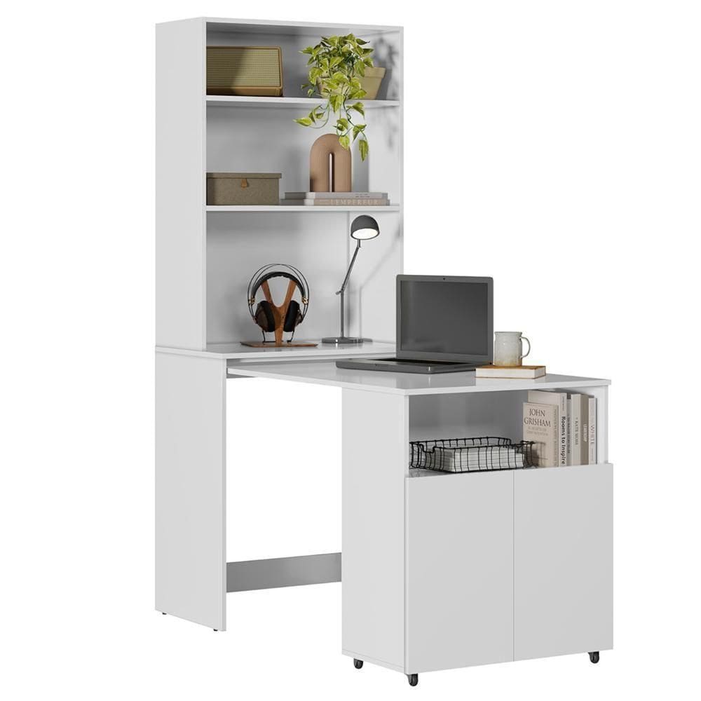 Mesa Escrivaninha Bancada De Estudos Para Quarto Salt Branco Z06 - Mpozenato