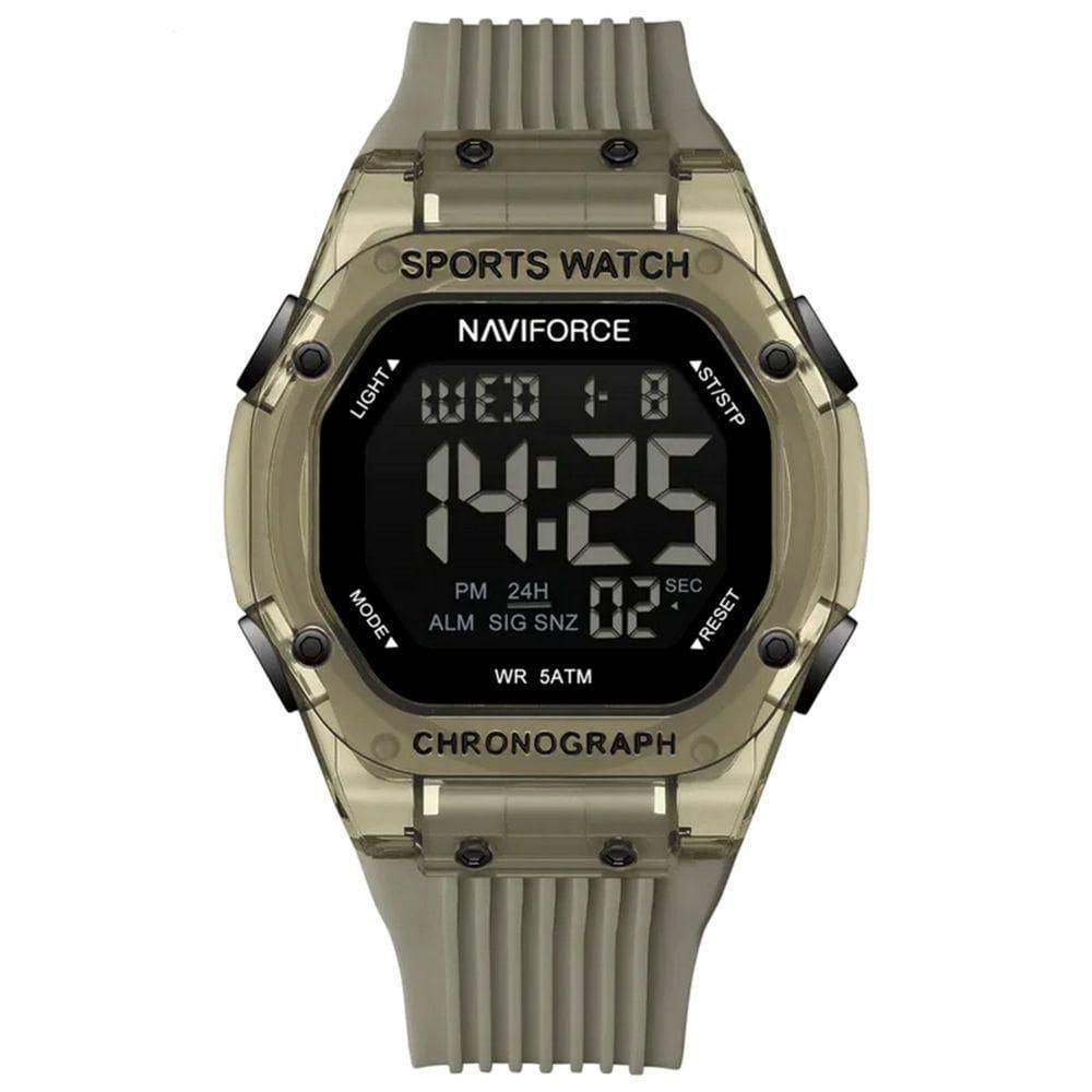 Relógio Digital Esportivo Luminoso Pulseira De Silicone 50m à Prova D`água Bege