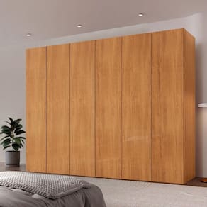 Guarda Roupa Casal Coliseu Mdf 6 Pts 6 Gvts Moderna Mobília Naturalle