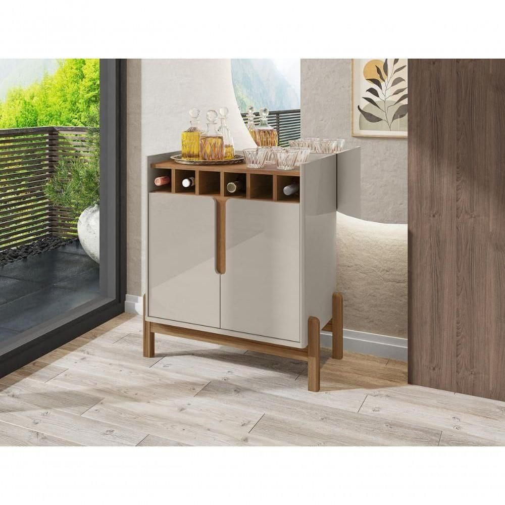 Adega Bar Lizz 2 Portas Off White/cedro