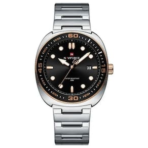 Relógio Esportivo Masculino Pulseira De Aço Inoxidável 30m à Prova D `água Laranja