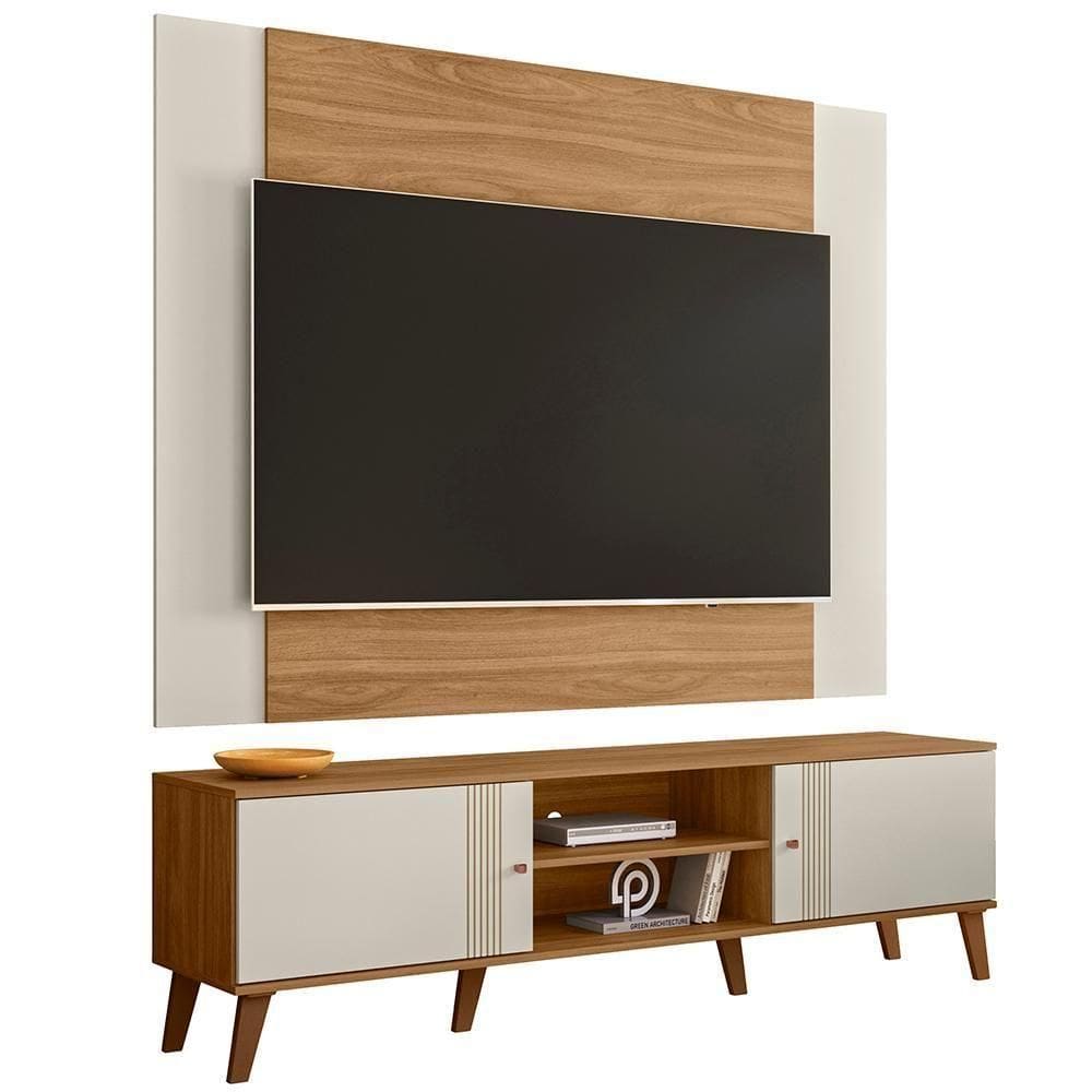 Rack Com Painel Extensivel Para 70 Polegadas Plla Nature Off White