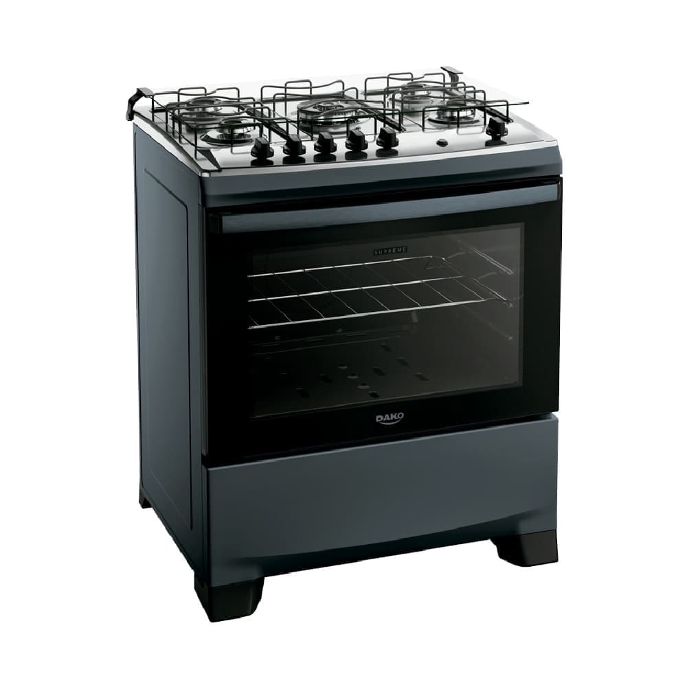 Fogão a Gás Dako Supreme Titanium com Mesa Inox 5 Bocas - Bivolt