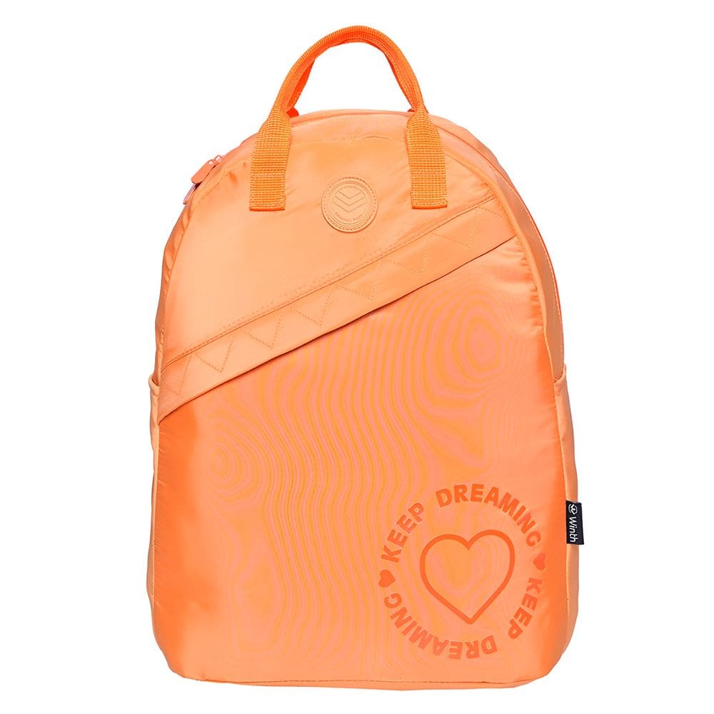 Mochila Escolar Juvenil de Costas Coloridas Escola Passeio Cor:Laranja