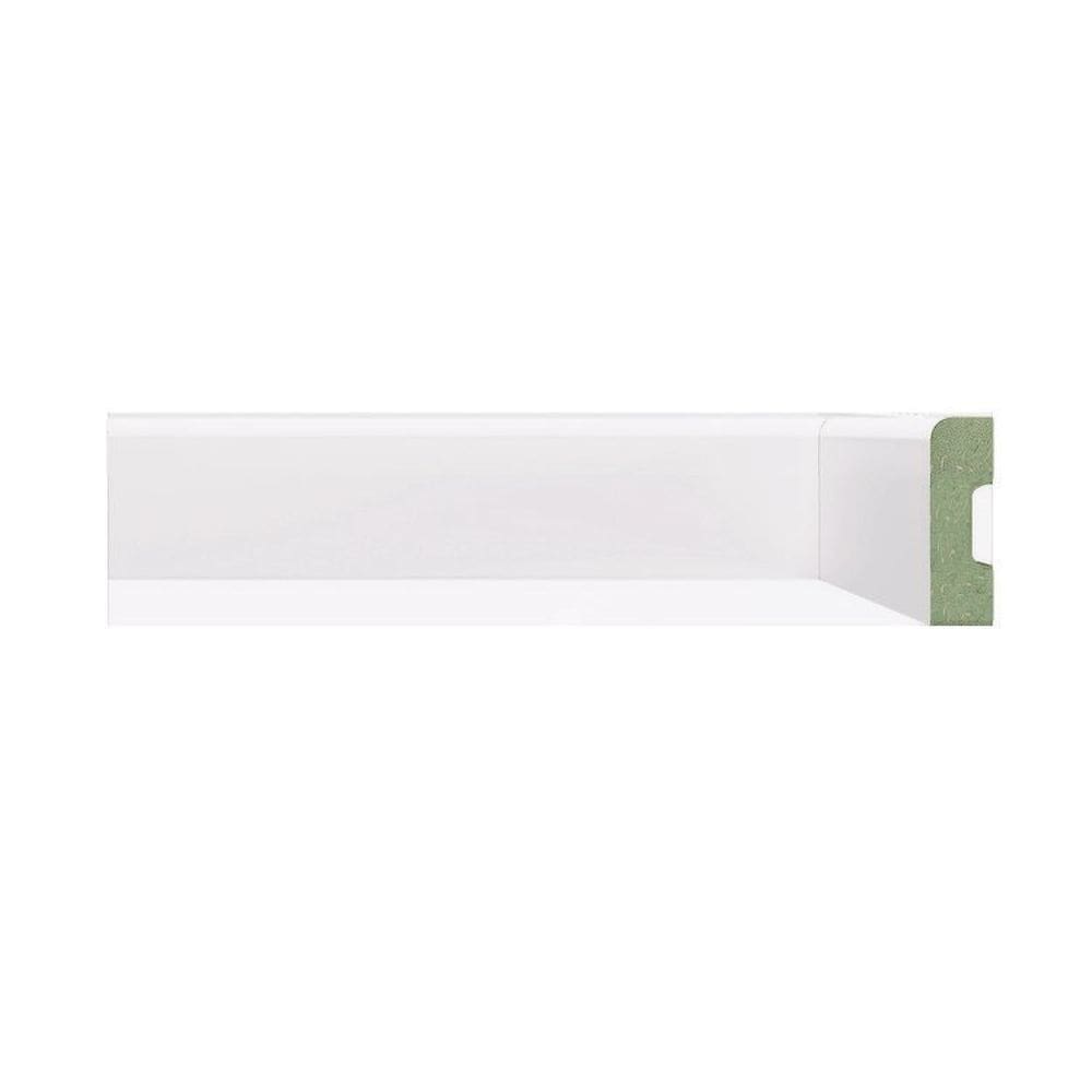 Kit Rodapé de MDF 30 Barras Lisas de 5cm x 2,40m Rende 72 Metros Moldufama Branco