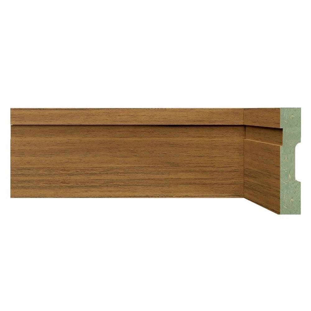 Kit Rodapé de MDF 5 Barras Frisadas de 10cm x 2,40m Rende 12 Metros Moldufama Cedro