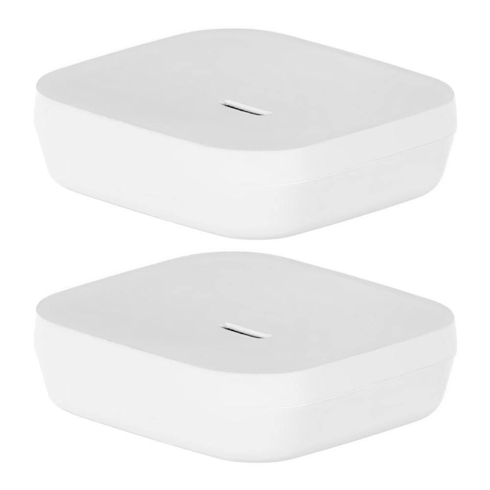 2x Saboneteira de Pia Bancada Lavabo Banheiro Ou Aura Branco
