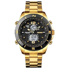 Relógio Masculino Skmei Anadigi 1670 Dourado