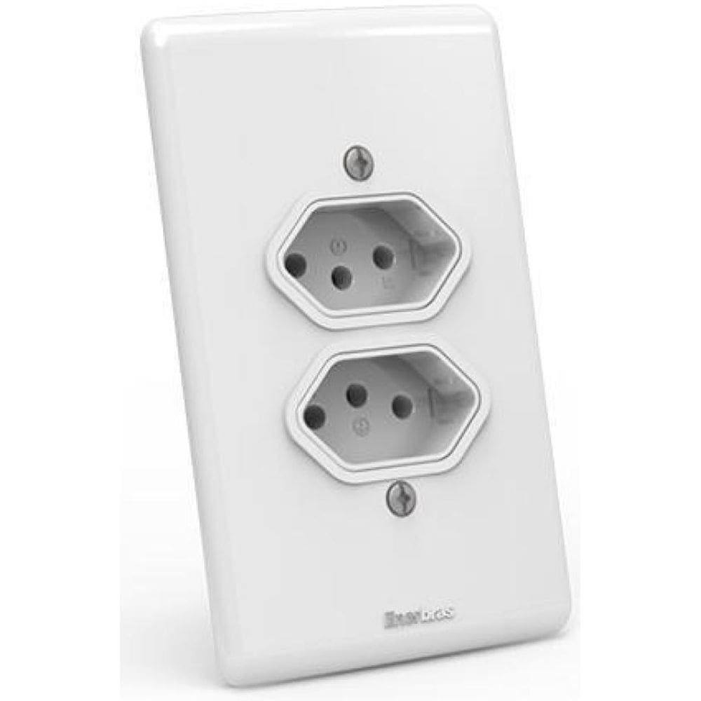 Tomada Dupla Enerbras Artis Branco 4x2 10A - EA127-EN