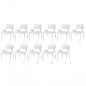 Cadeira Iso Base Branco Igreja, Escola, Escritório - Branco Kit 11 Peças