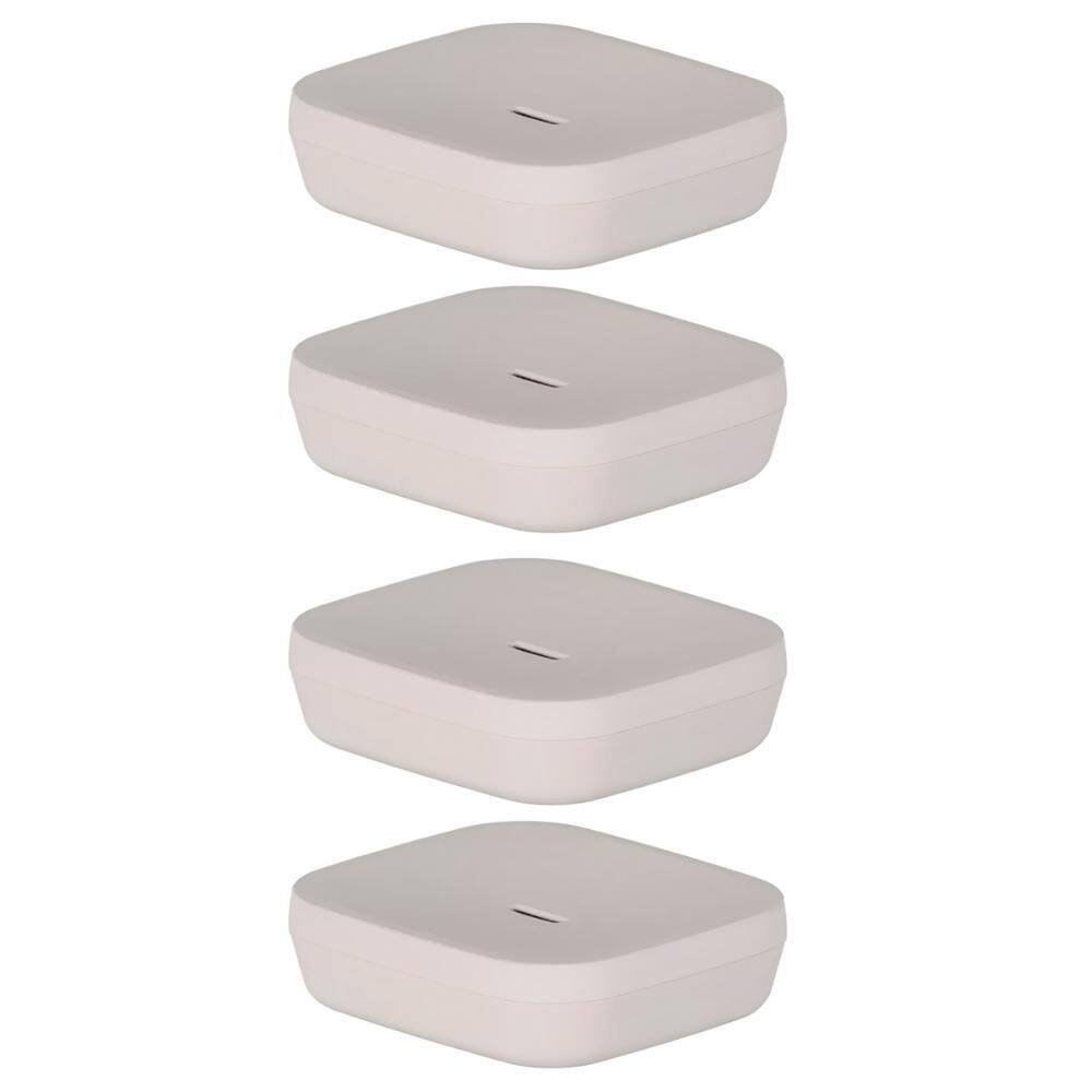 4x Saboneteira de Pia Bancada Lavabo Banheiro Ou Aura Bege