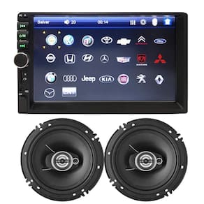 Kit Som Automotivo Mp5 2Din Androidauto Carplay e 2 Falantes 6 Polegadas 110w Rms