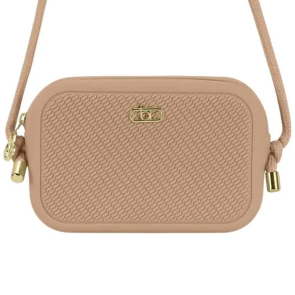 Bolsa Beira Rio Tira Colo Cordão Transversal Elegante Faminina Nude