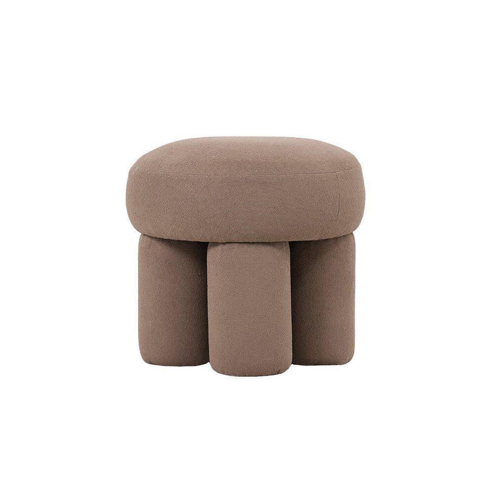 Puff para Sala de Estar Bouclê Conexão Cinza Quente