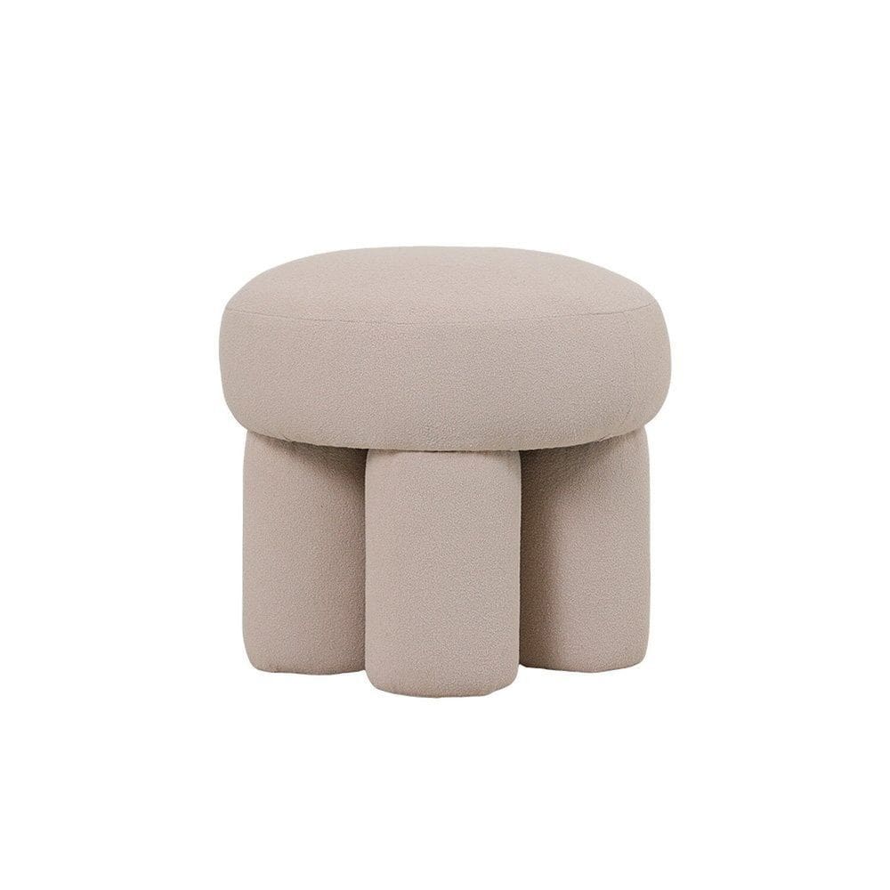 Puff para Sala de Estar Bouclê Conexão  Cinza