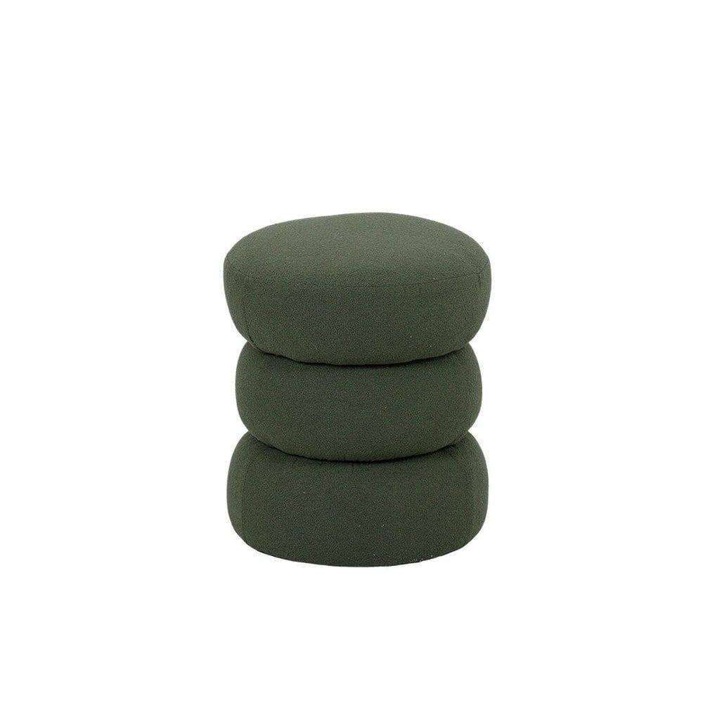 Puff para Sala de Estar Bouclê Alma Verde Stone