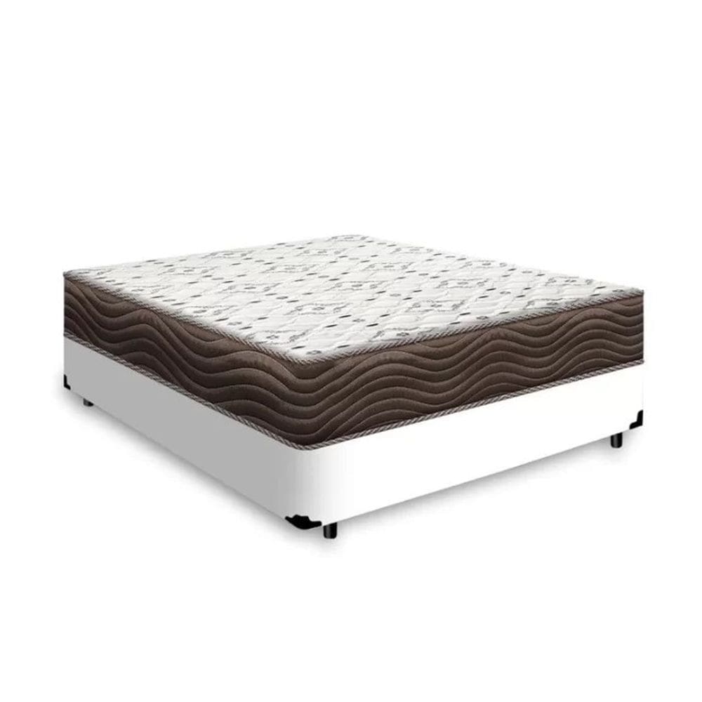 Cama Base Box Casal Branco Colchão ISO 150 D45 - Ortobom