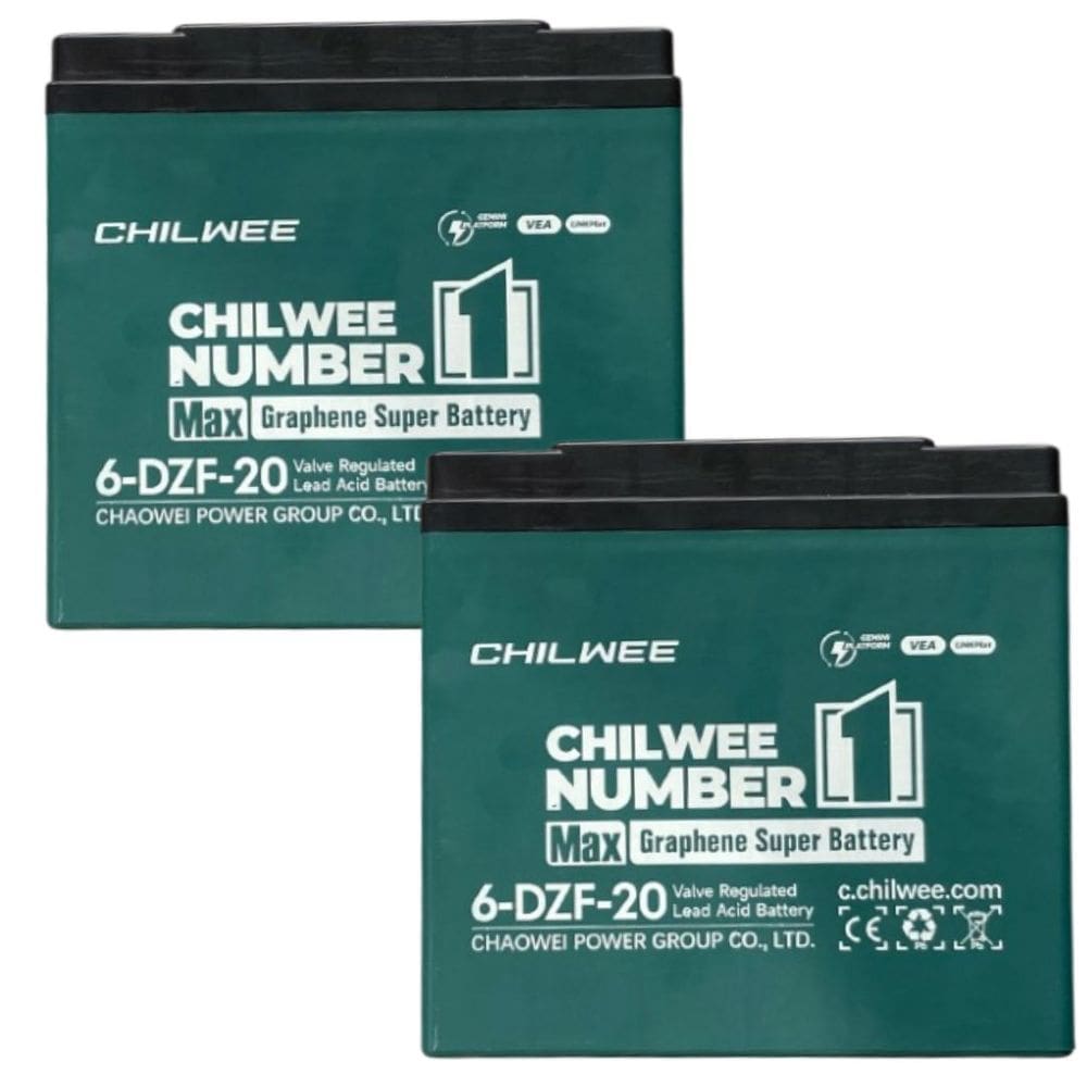Bateria de Ciclo Profundo 12V 20Ah Kit com 2 Chilwee