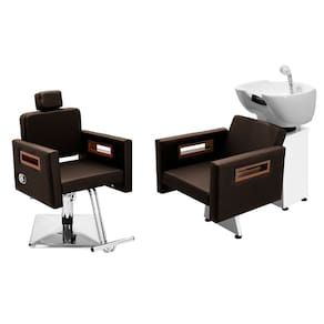 Kit Salão de Beleza 1 Cadeira Reclinável Quadrada + 1 Lavatório Tunísia