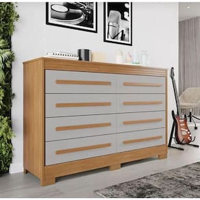 Cômoda Califórnia 8 Gavetas 100% Mdf Cinamomo/off - Benetil
