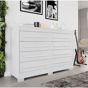 Cômoda Califórnia 8 Gavetas 100% Mdf Branco - Benetil