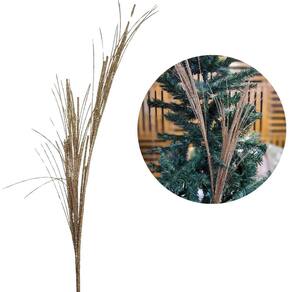 Galho Natalino Decorativo Haste Ramos Glitter Champanhe 60cm - Bela Flor