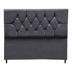 Cabeceira Cama Box Estofada Casal 140 Cm Geovana Suede Cor:cinza Escuro