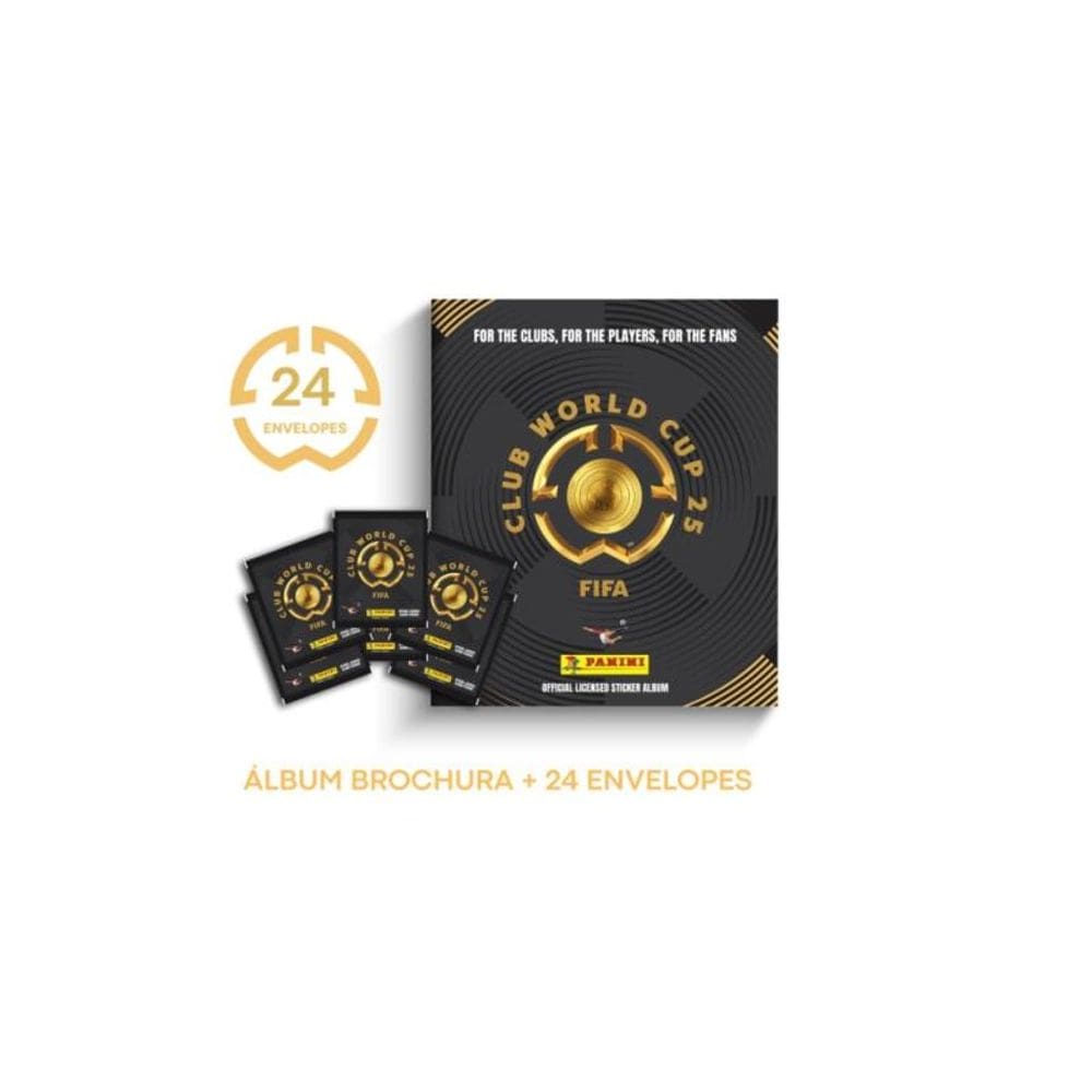 Kit C/ 1 Álbum Brochura + 24 Envelopes de Figurinhas Fifa World Cup 2025