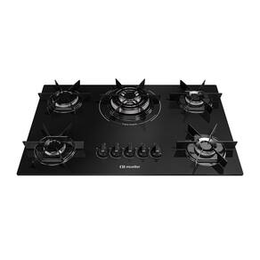 Cooktop Mueller 5 Bocas com Queimador Tripla Chama MCG5BC Bivolt