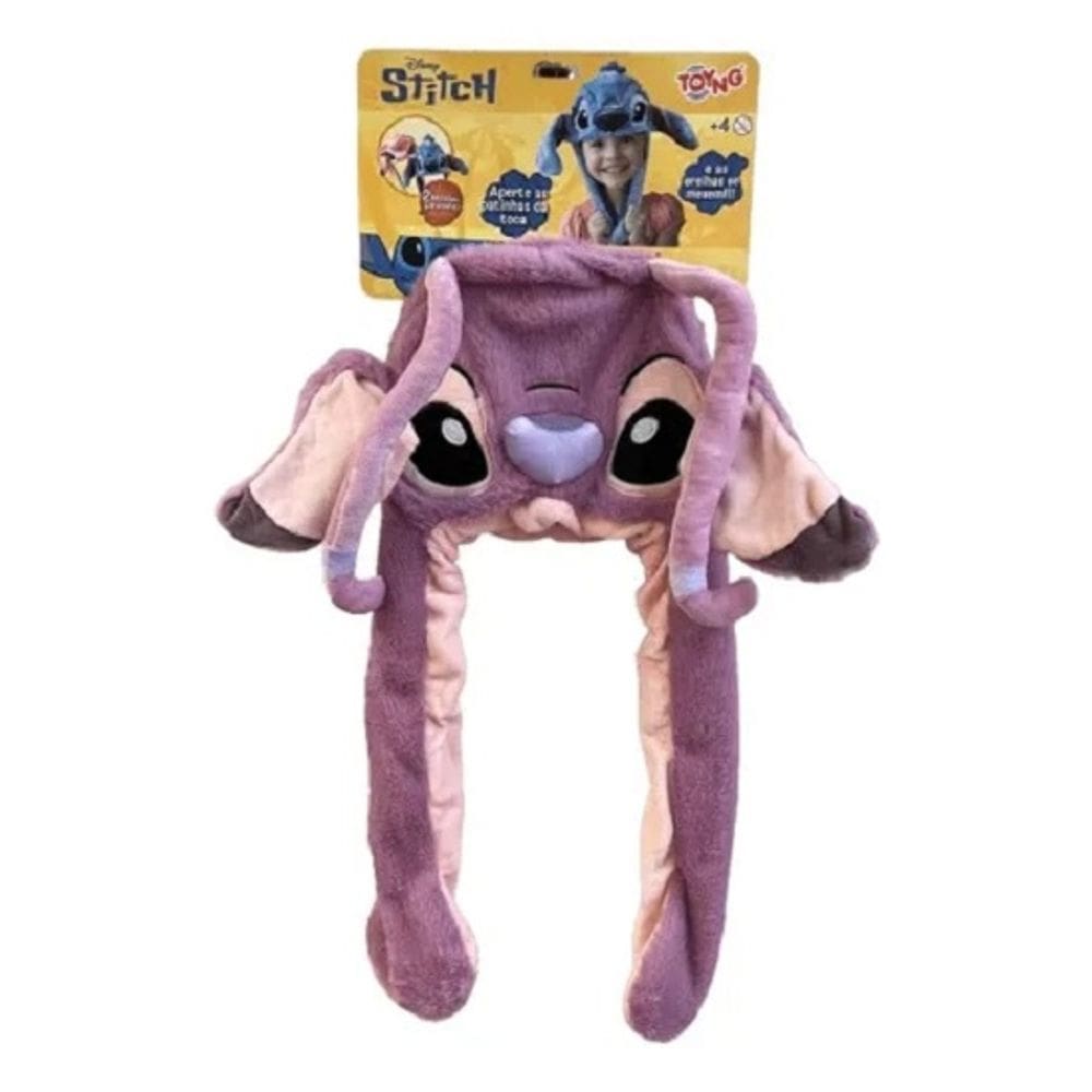 Touca Gorro Pelúcia Stitch Disney 60 Cm - Angel Com Movimento Orelha Mexem - Toyng