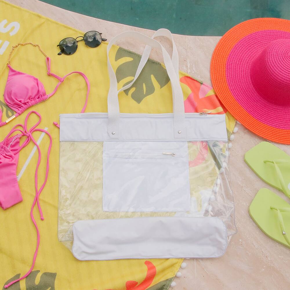 Bolsa de Praia Impermeável Transparente Praticidade e Estilo