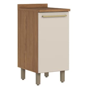 Balcão De Cozinha Requinte 40cm 1 Porta Nature-areia Com Tampo Mdp - Móveis Henn Nature-areia